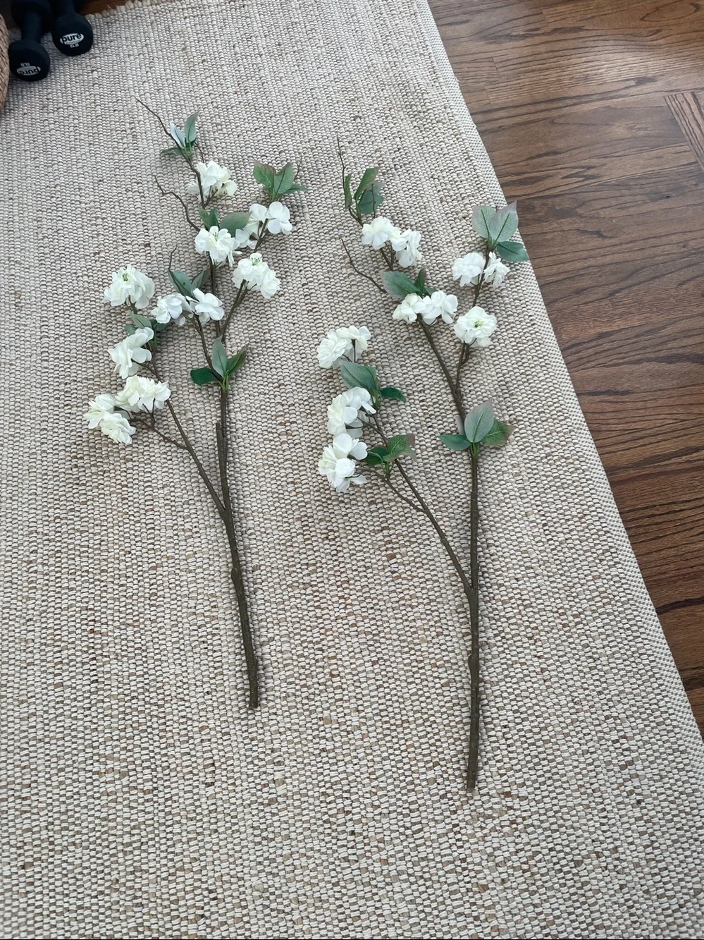 White Artificial Blossom Branches for Home Accents - Set of 2